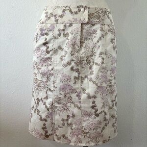 Kay Unger New York oriental print mini skirt size 8 neutral
